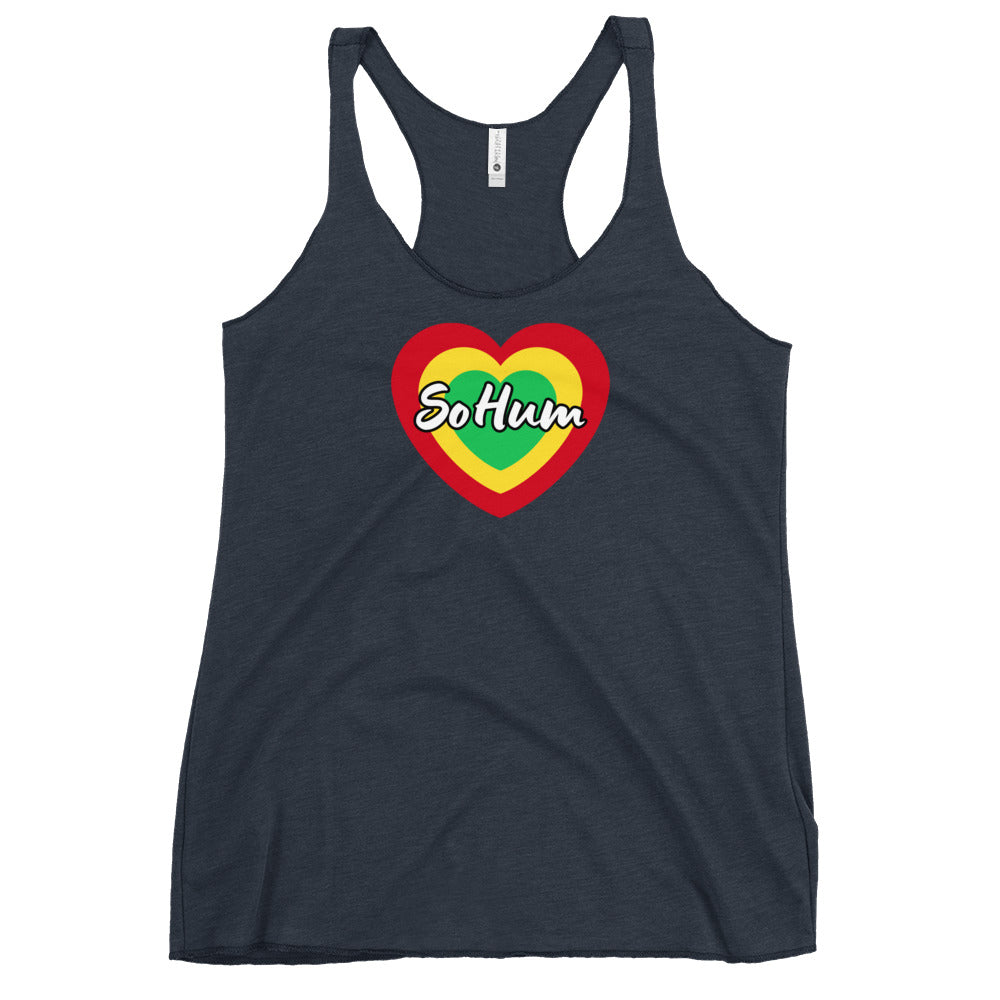 So Hum Heart RYG Women's Racerback Tank