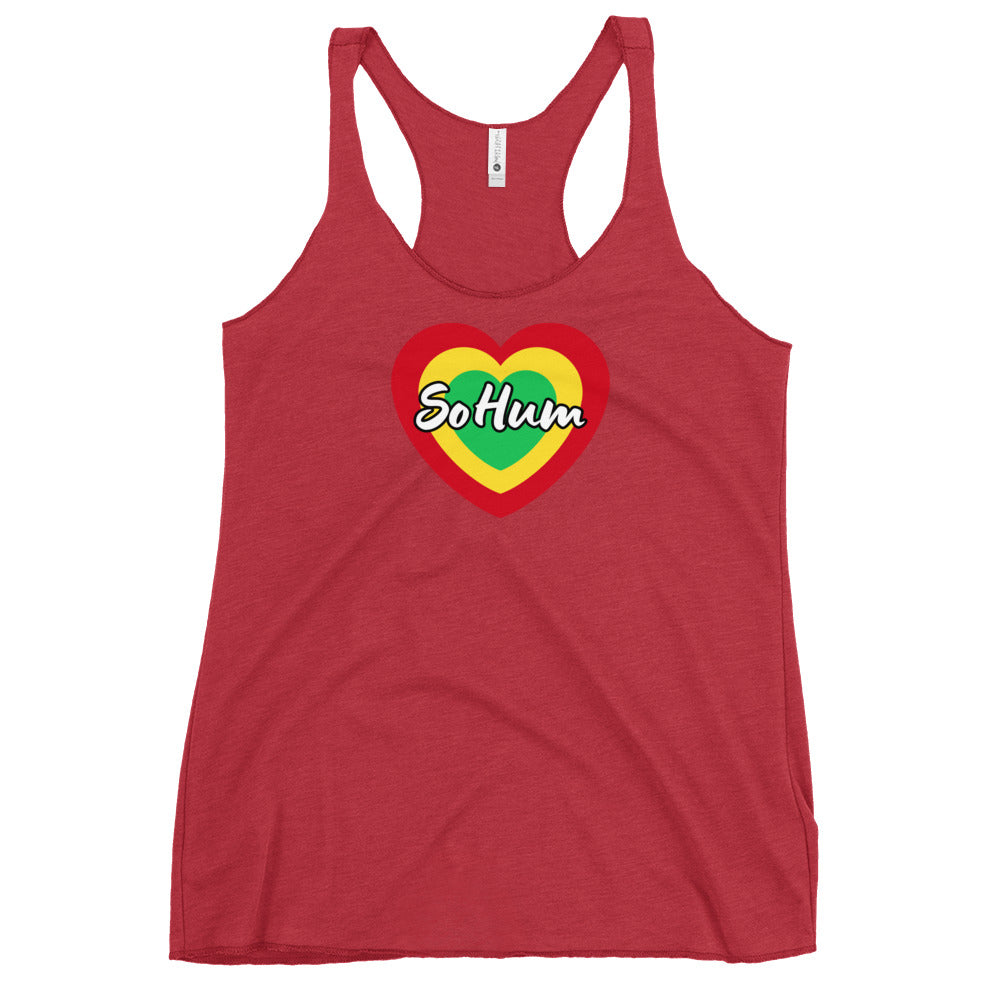 So Hum Heart RYG Women's Racerback Tank