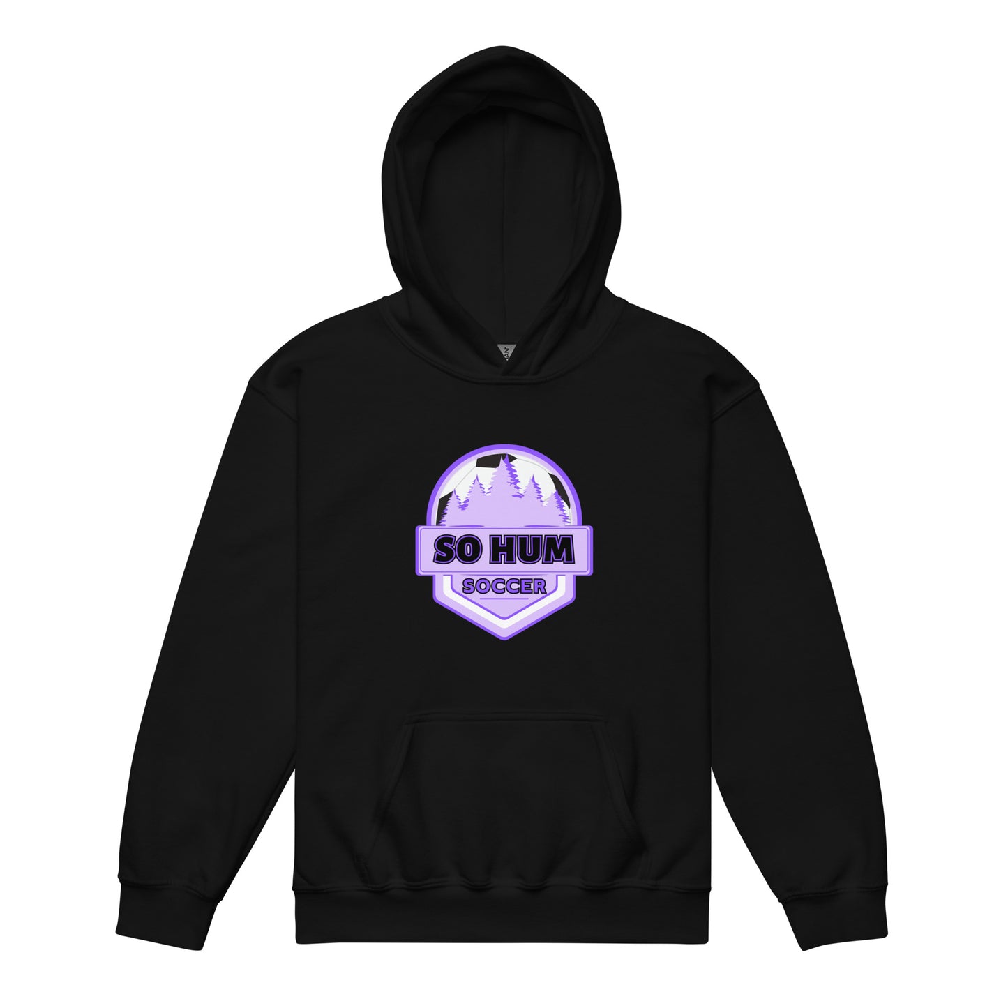 So Hum Soccer Purple Youth heavy blend hoodie