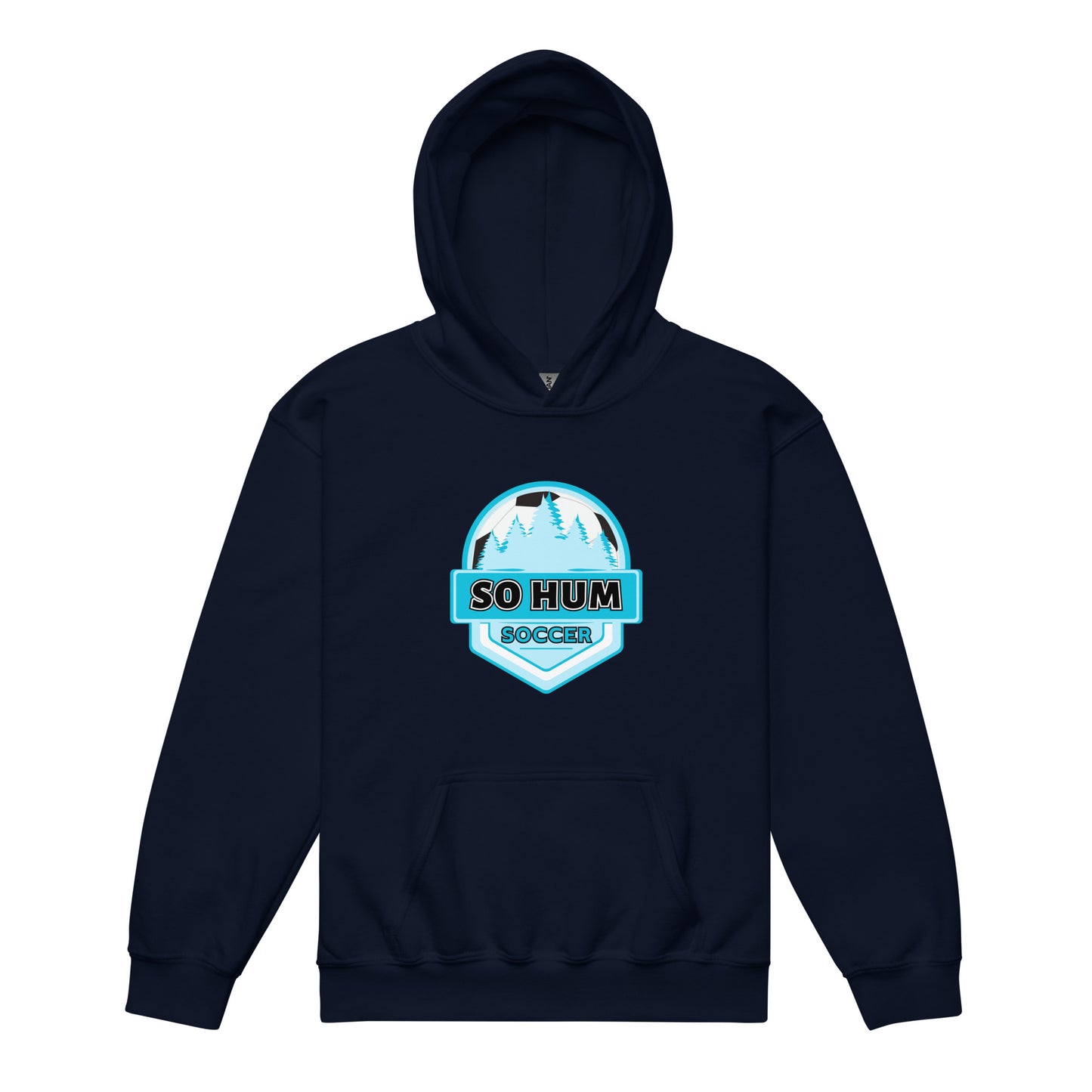 So Hum Soccer Blue Youth heavy blend hoodie