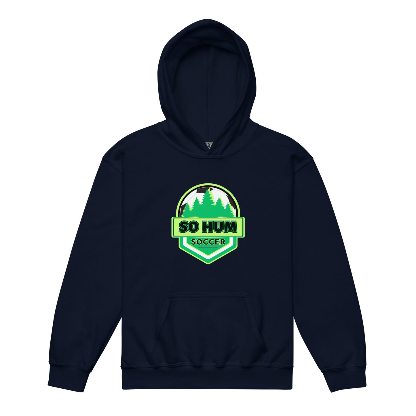 So Hum Soccer Green Youth heavy blend hoodie