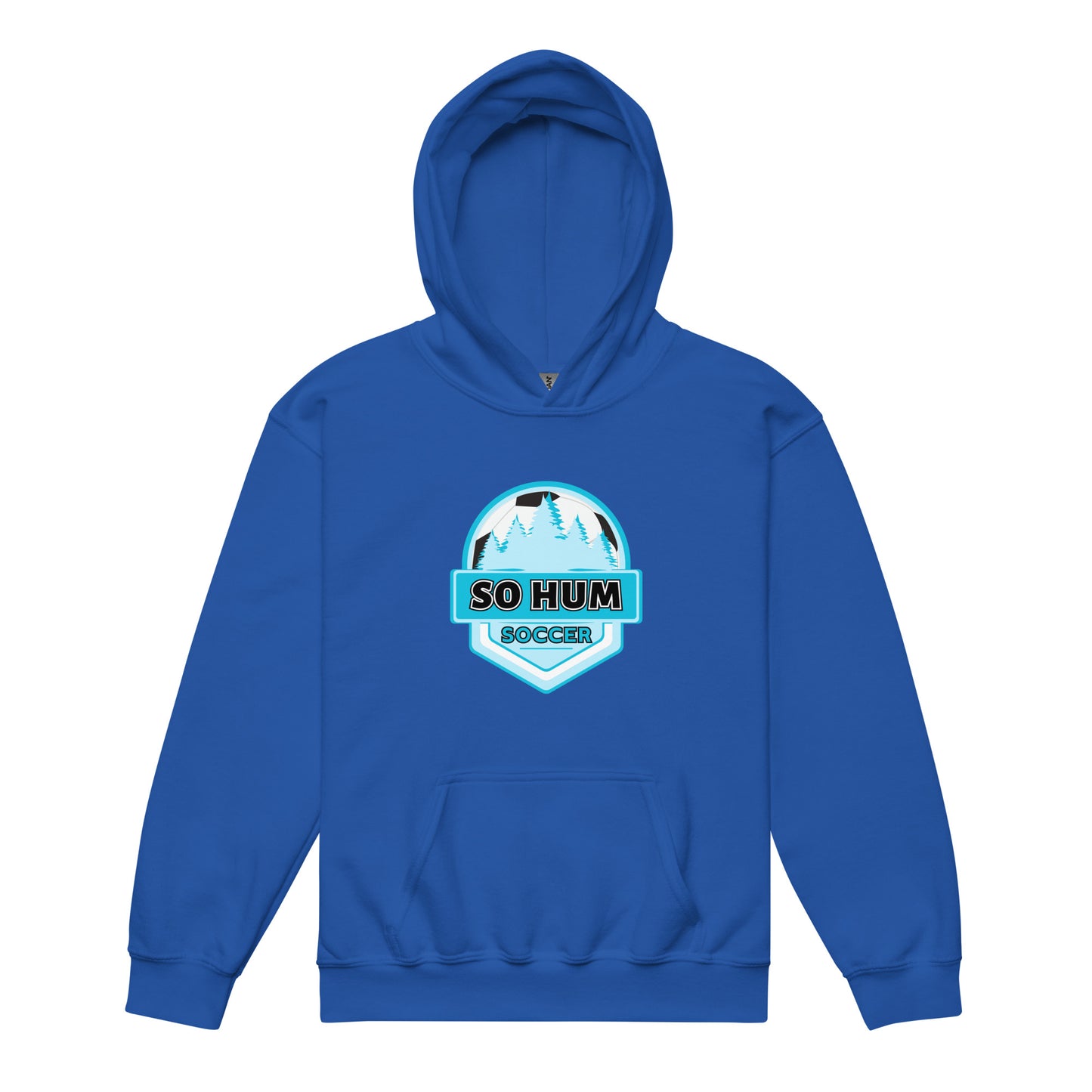 So Hum Soccer Blue Youth heavy blend hoodie